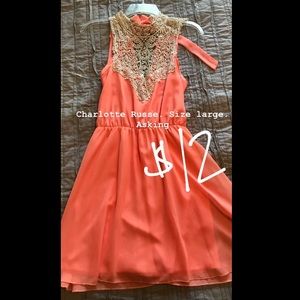 Peach and Gold Dress.